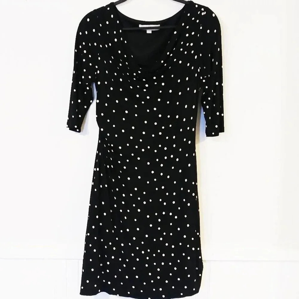 Ann Taylor Loft Black Polka Dot Dress